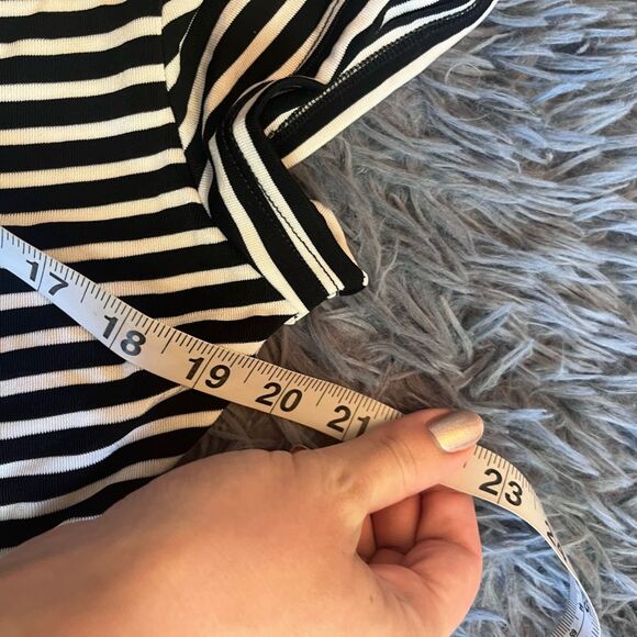 CHICO'S Travelers Summer Stripe Short Sleeve Maxi Dress Black & White NWT Size L - Picture 5 of 6